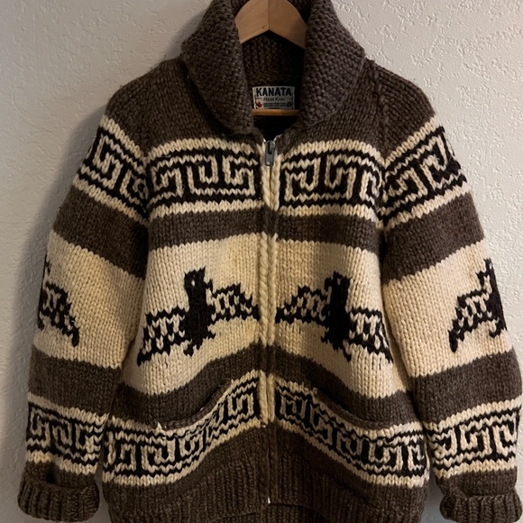 Kanata Cowichan Hand Knit Virgin Wool Sweater - Picture 1 of 10
